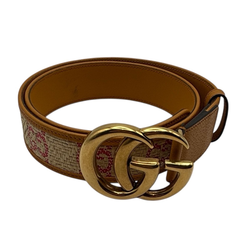 Gucci Marmont Raffia 1 1/2" Wide Belt With Box And Dust Bag Size 90 / 36 - Picture 8 of 9
